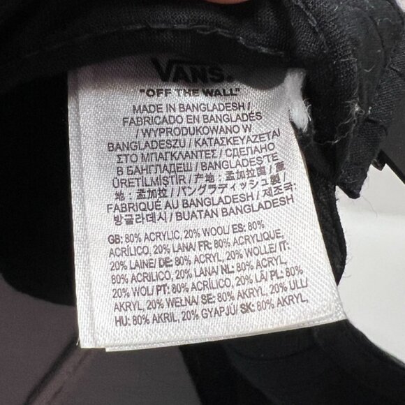 Vans Adult Black Hat Baseball Cap Adjustable Snapback Skateboard - Picture 6 of 6